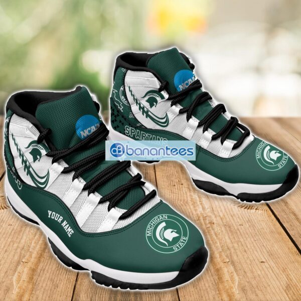 Michigan State Spartans Air Jordan 11 Sneakers Custom Name Special Shoes For Fans Product Photo 3