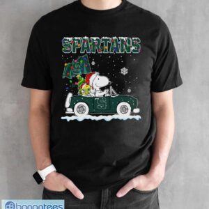 Michigan State Spartans Snoopy And Woodstock Driving Car Cute Snoopy Limited Edition Shirt - Black Unisex T-Shirt