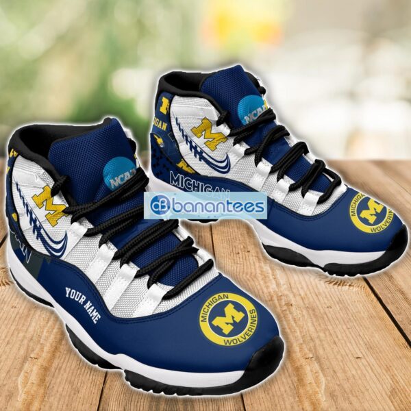 Michigan Wolverines Air Jordan 11 Sneakers Custom Name Special Shoes For Fans Product Photo 3