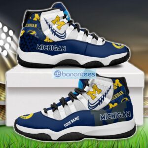 Michigan Wolverines Air Jordan 11 Sneakers Custom Name Special Shoes For Fans Product Photo 1