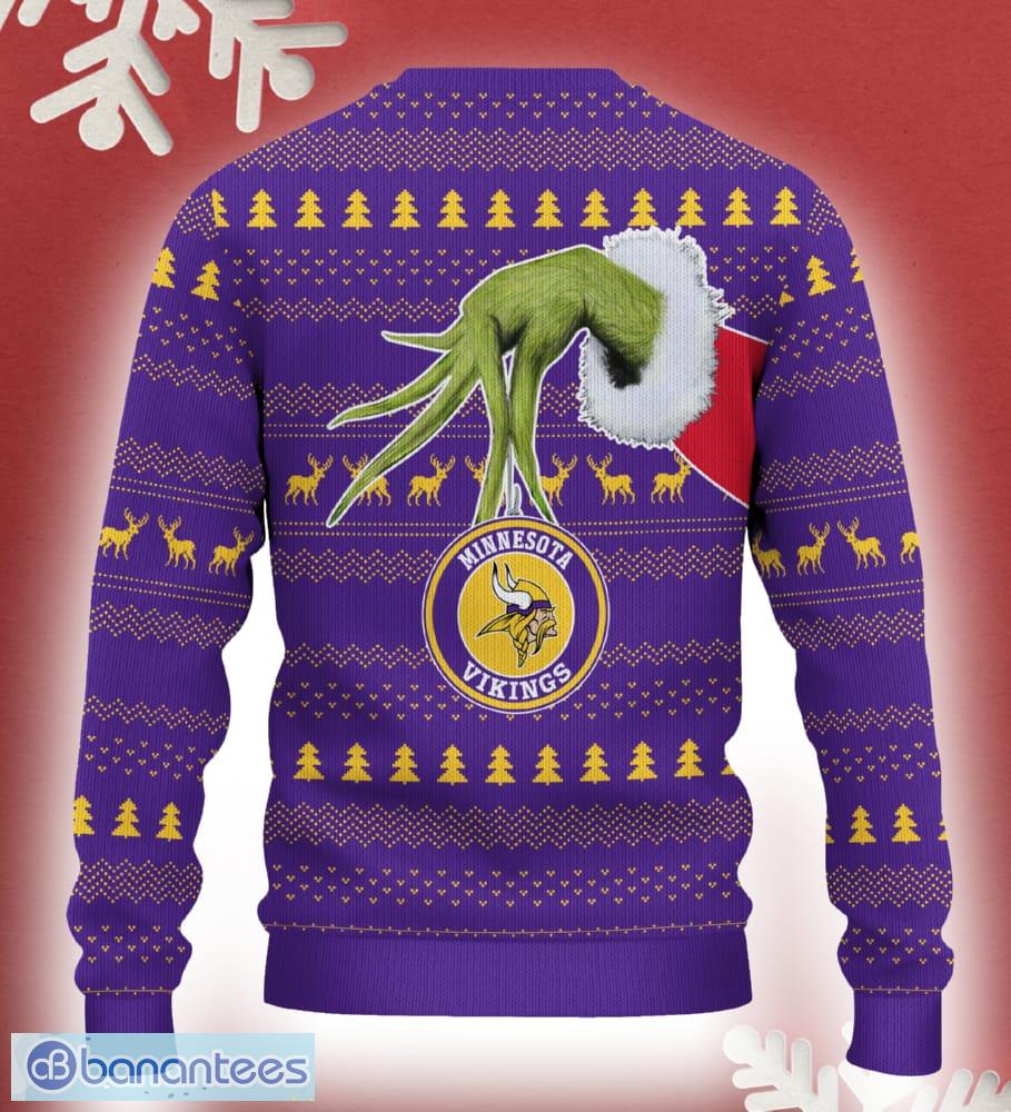 minnesota vikings grinch driving funny 3d ugly christmas sweater for men women 1 image Minnesota Vikings Grinch Driving Funny 3D Ugly Christmas Sweater For Men Women - Minnesota Vikings Christmas Sweater Grinch Driving Photo 3