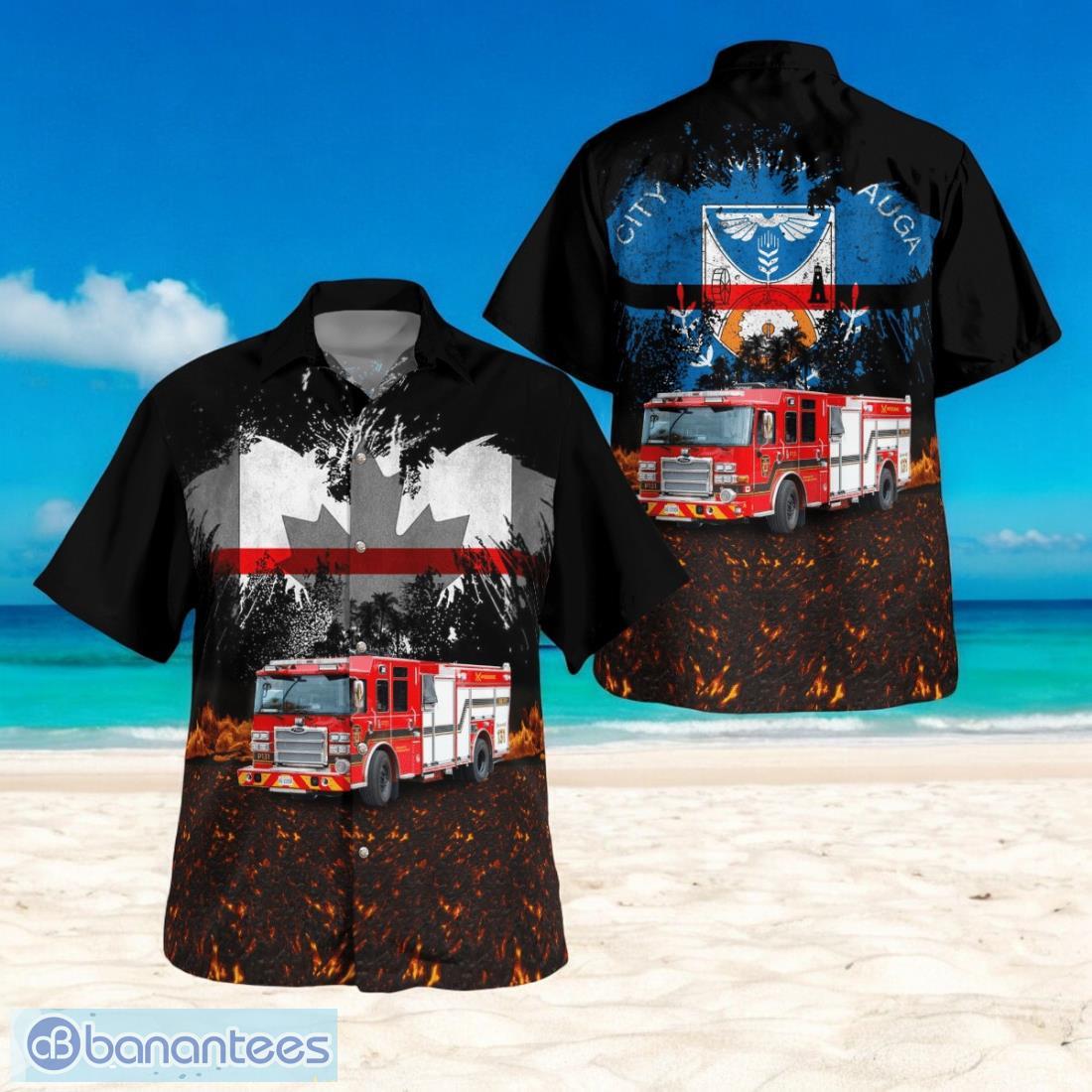 mississauga fire and emergency services mfes ontario hawaiian shirt image Mississauga Fire And Emergency Services (MFES), Ontario Hawaiian Shirt Product Photo 1