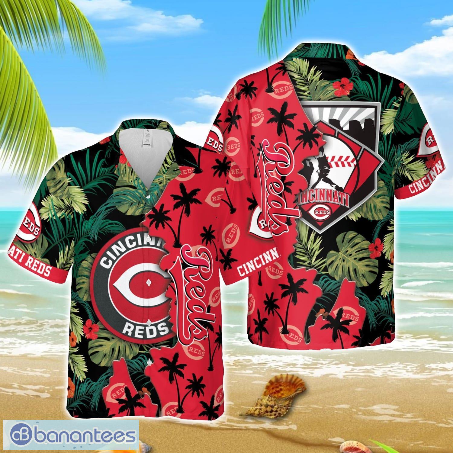 mlb hawaiian cincinnati reds team mlb tropical 3d hawaiian shirt image MLB Hawaiian Cincinnati Reds Team MLB Tropical 3D Hawaiian Shirt Product Photo 1
