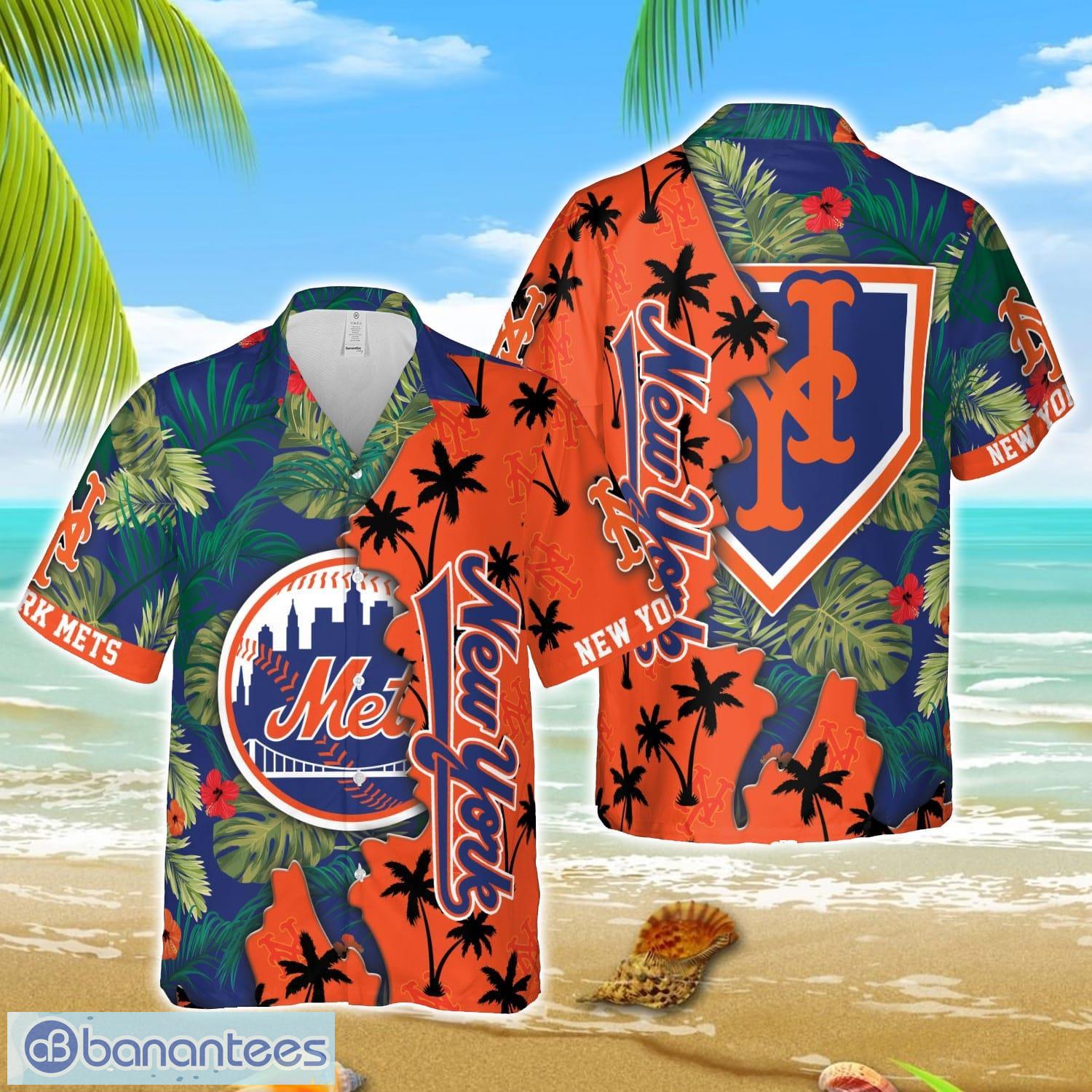 mlb hawaiian new york mets team mlb tropical 3d hawaiian shirt image MLB Hawaiian New York Mets Team MLB Tropical 3D Hawaiian Shirt Product Photo 1