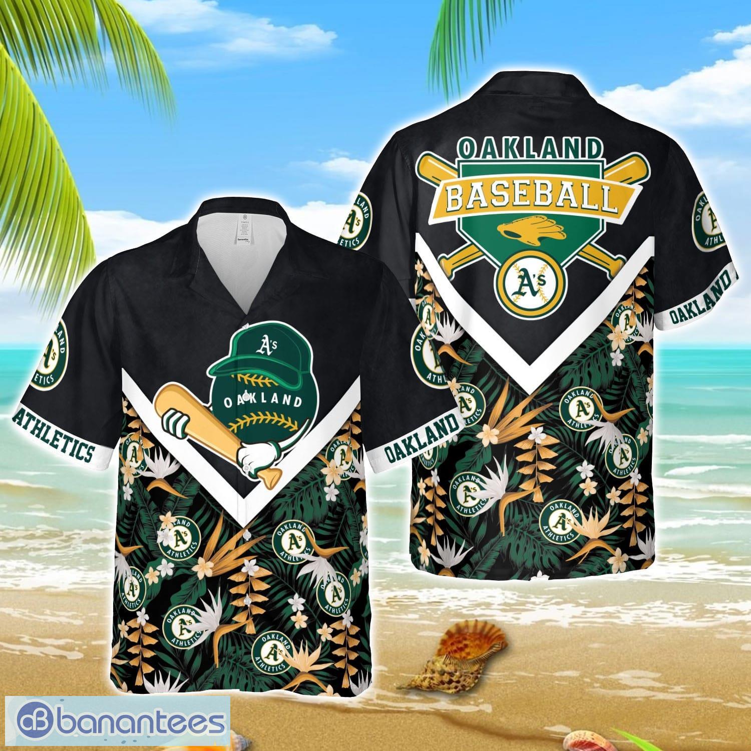 mlb hawaiian oakland athletics team mlb aloha 3d hawaiian shirt image MLB Hawaiian Oakland Athletics Team MLB Aloha 3D Hawaiian Shirt Product Photo 1