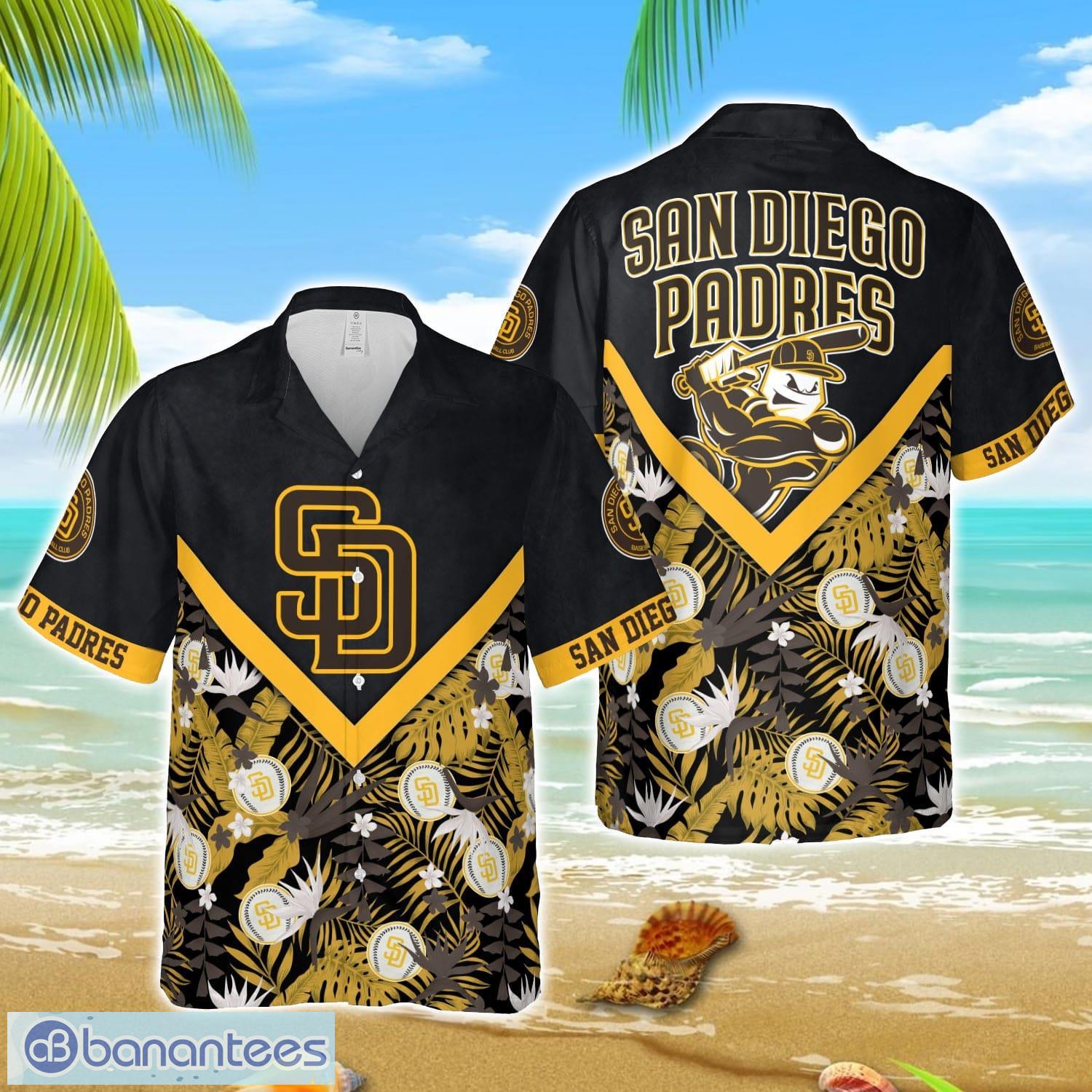mlb hawaiian san diego padres team mlb aloha 3d hawaiian shirt image MLB Hawaiian San Diego Padres Team MLB Aloha 3D Hawaiian Shirt Product Photo 1