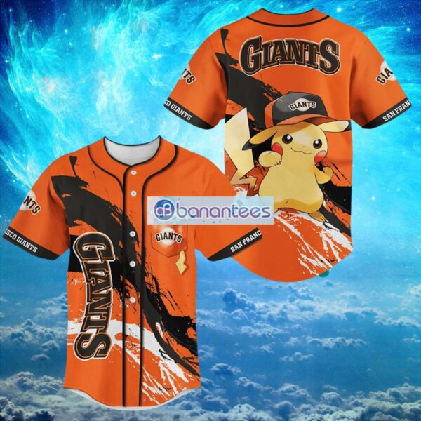 MLB San Francisco Giants Logo Design Pikachu Baseball Jersey Shirt Gifts For Fans Shirt Full Print Product Photo 1