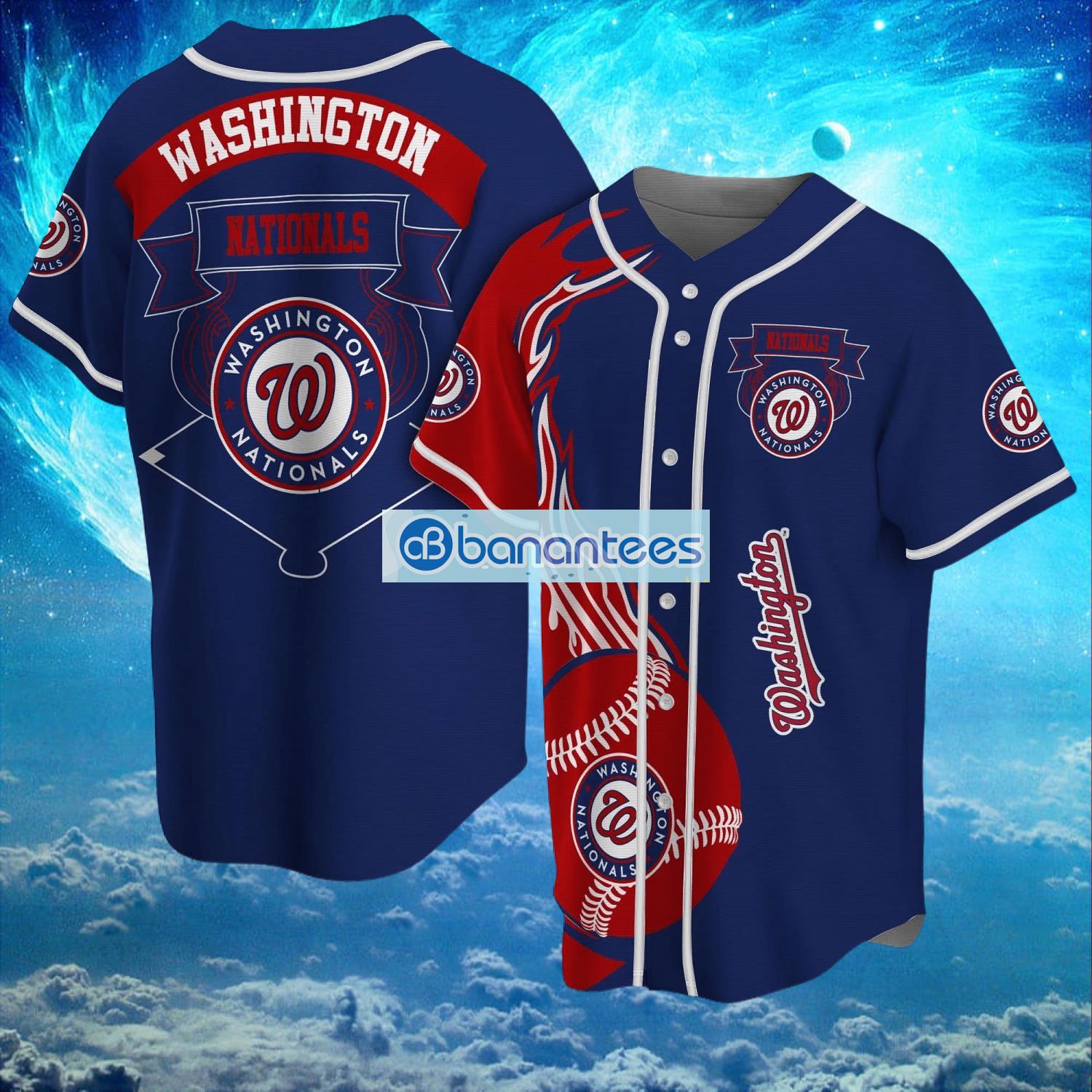 mlb washington nationals logo classic design fire ball baseball jersey shirt full print image MLB Washington Nationals Logo Classic Design Fire Ball Baseball Jersey Shirt Full Print Product Photo 1