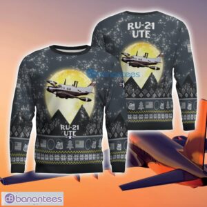 RU-21 UTE RU21 3D Aircraft Moonlight Grey Ugly Christmas Sweater For Fans Product Photo 1