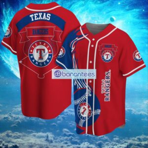 MLB Texas Rangers Logo Classic Design Fire Ball Baseball Jersey Shirt Full Print Product Photo 1