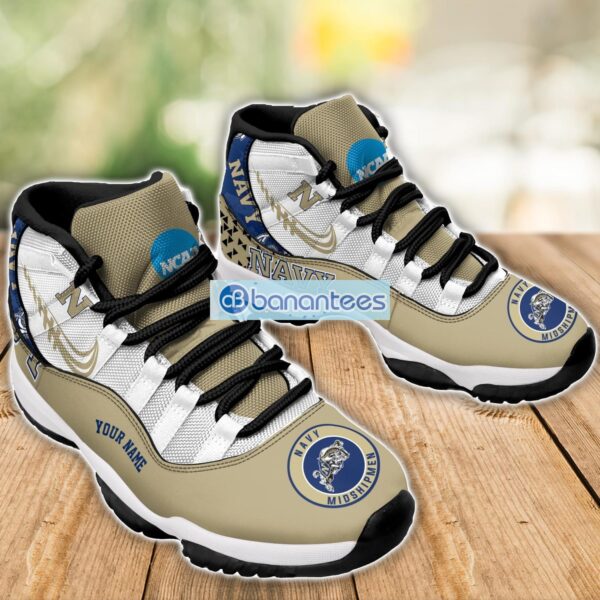 Navy Midshipmen Air Jordan 11 Sneakers Custom Name Special Shoes For Fans Product Photo 3