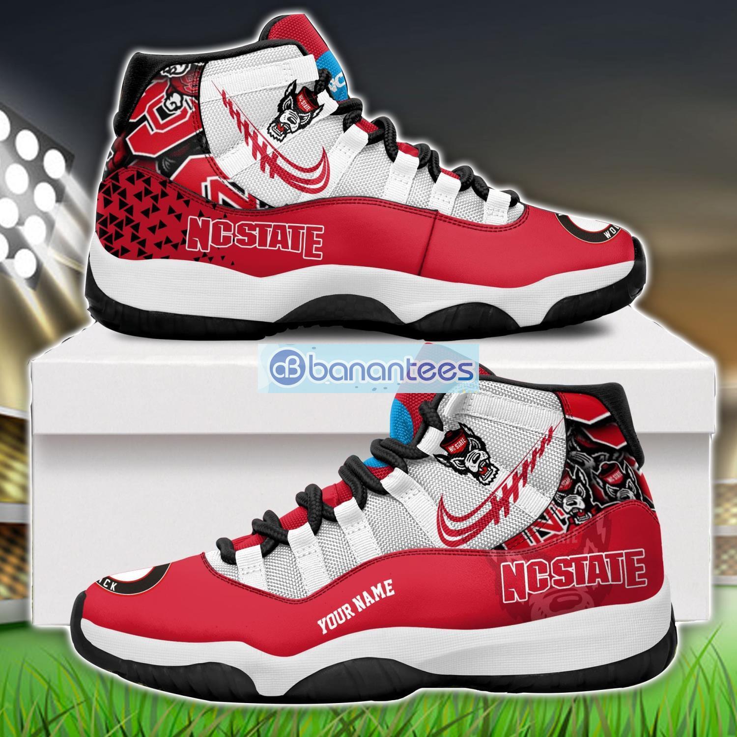 nc state wolfpack air jordan 11 sneakers custom name special shoes for fans image NC State Wolfpack Air Jordan 11 Sneakers Custom Name Special Shoes For Fans Product Photo 1