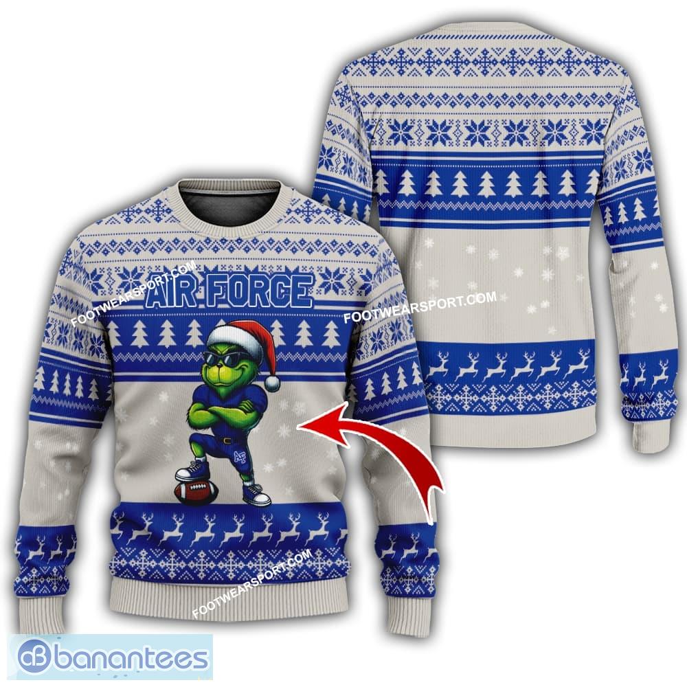 ncaa air force falcons grinch football ugly sweater aop gift for christmas image NCAA Air Force Falcons Grinch Football Ugly Sweater AOP Gift For Christmas - NCAA Air Force Falcons New Grinch Ugly Christmas Sweater Photo 1