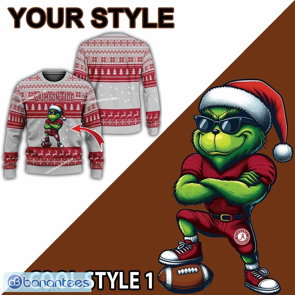 ncaa alabama crimson tide grinch style knitted christmas sweater gift for adult 1 image NCAA Alabama Crimson Tide Grinch Style Knitted Christmas Sweater Gift For Adult - NCAA Alabama Crimson Tide New Grinch Ugly Christmas Sweater Photo 2