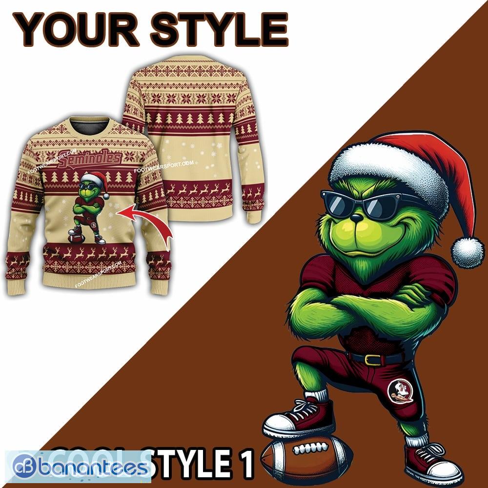 ncaa florida state seminoles grinch football knitted sweater gift for christmas 1 image NCAA Florida State Seminoles Grinch Football Knitted Sweater Gift For Christmas - NCAA Florida State Seminoles New Grinch Ugly Christmas Sweater Photo 2