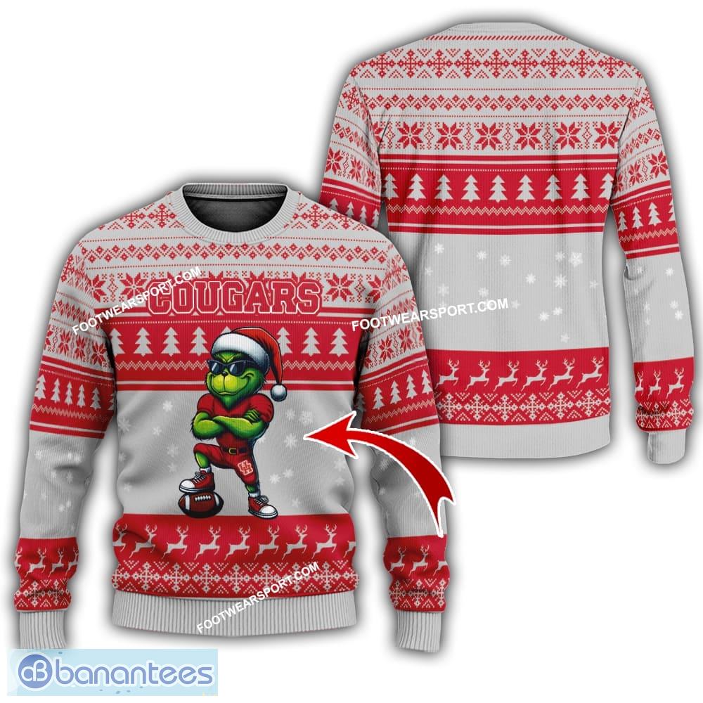 ncaa houston cougars new grinch ugly christmas sweater gift for men and women image NCAA Houston Cougars New Grinch Ugly Christmas Sweater Gift For Men And Women - NCAA Houston Cougars New Grinch Ugly Christmas Sweater Photo 1