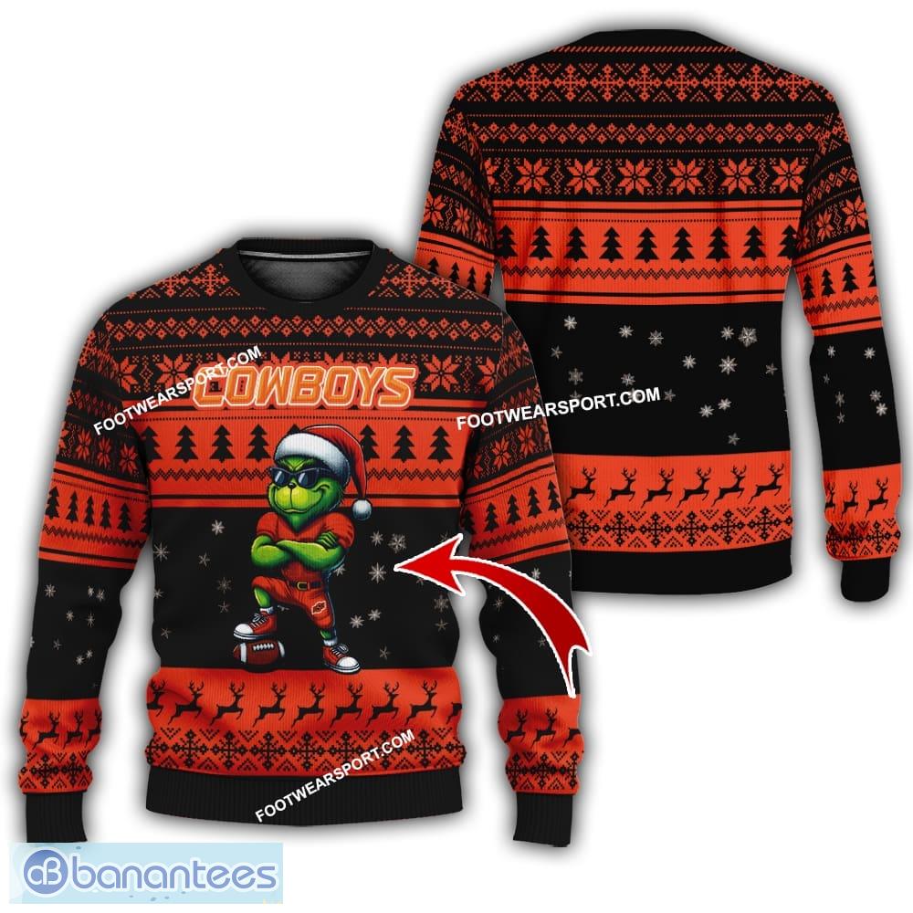 ncaa oklahoma state cowboys player grinch ugly xmas 3d sweater gift holidays image NCAA Oklahoma State Cowboys Player Grinch Ugly Xmas 3D Sweater Gift Holidays - NCAA Oklahoma State Cowboys New Grinch Ugly Christmas Sweater Photo 1