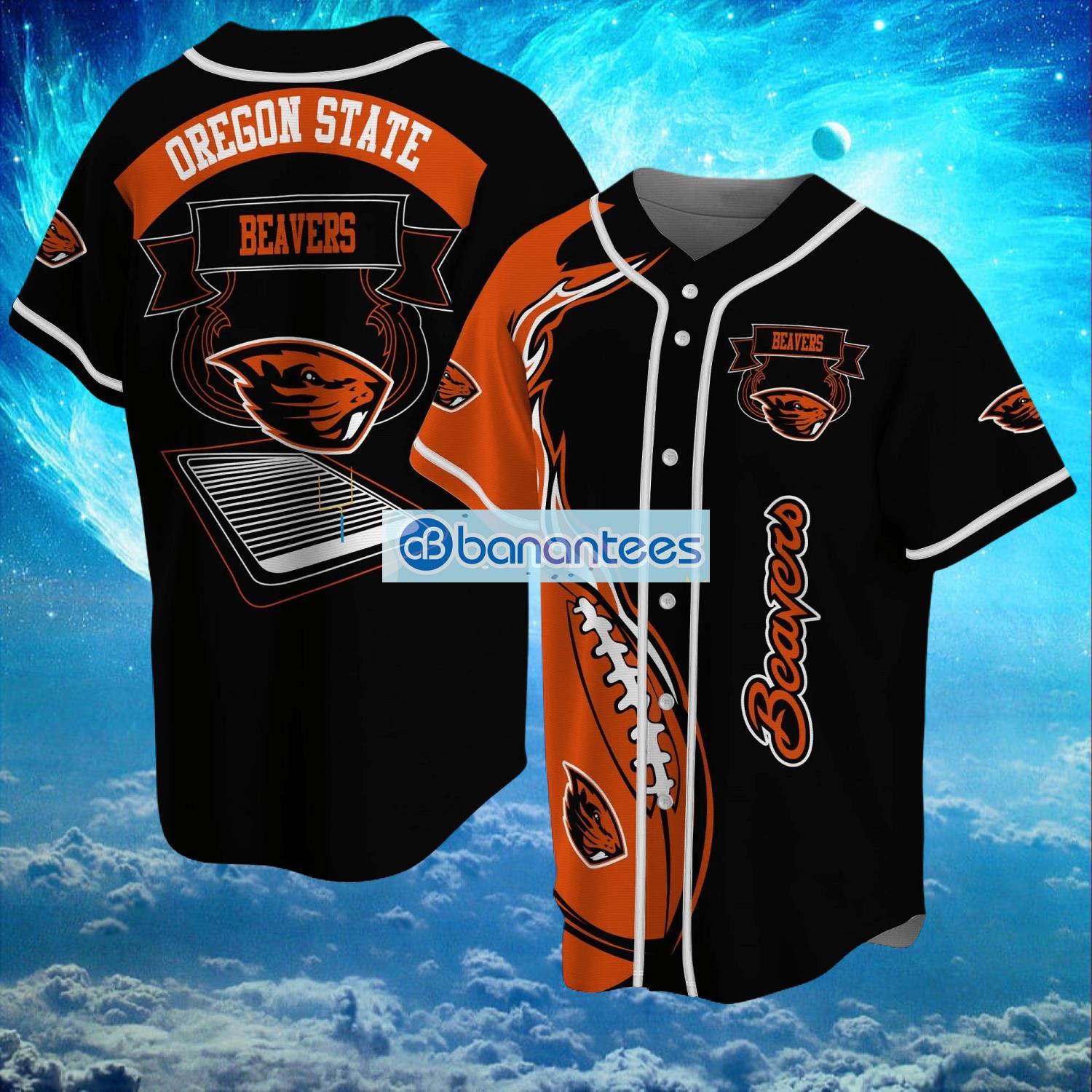 ncaa oregon state beavers logo design fire ball baseball jersey shirt full print image NCAA Oregon State Beavers Logo Design Fire Ball Baseball Jersey Shirt Full Print Product Photo 1