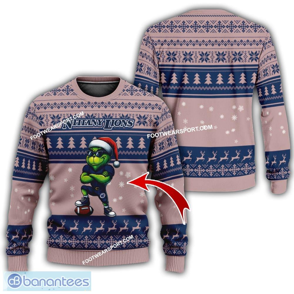 ncaa penn state nittany lions grinch style knitted christmas 3d sweater gift for adult image NCAA Penn State Nittany Lions Grinch Style Knitted Christmas 3D Sweater Gift For Adult - NCAA Penn State Nittany Lions New Grinch Ugly Christmas Sweater Photo 1