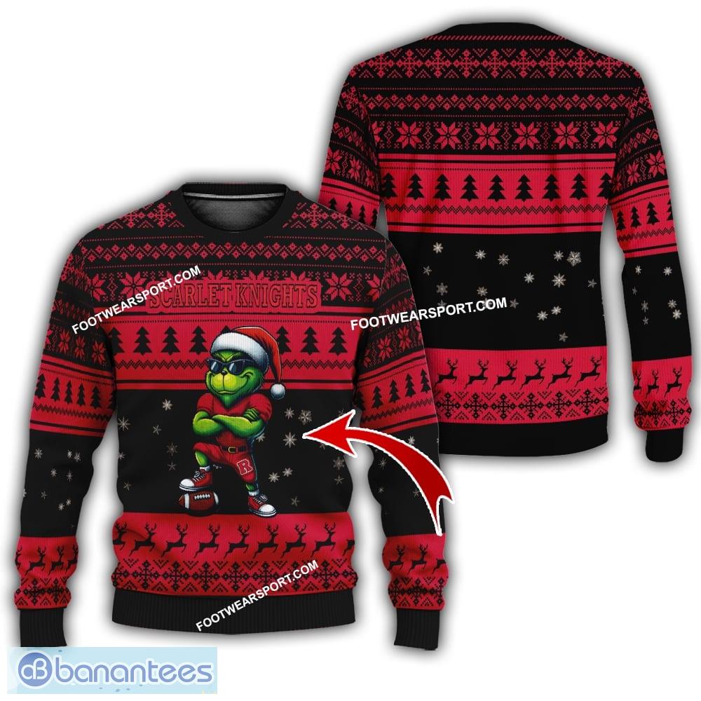 ncaa rutgers scarlet knights grinch style ugly christmas sweater aop gift for adult image NCAA Rutgers Scarlet Knights Grinch Style Ugly Christmas Sweater AOP Gift For Adult - NCAA Rutgers Scarlet Knights New Grinch Ugly Christmas Sweater Photo 1