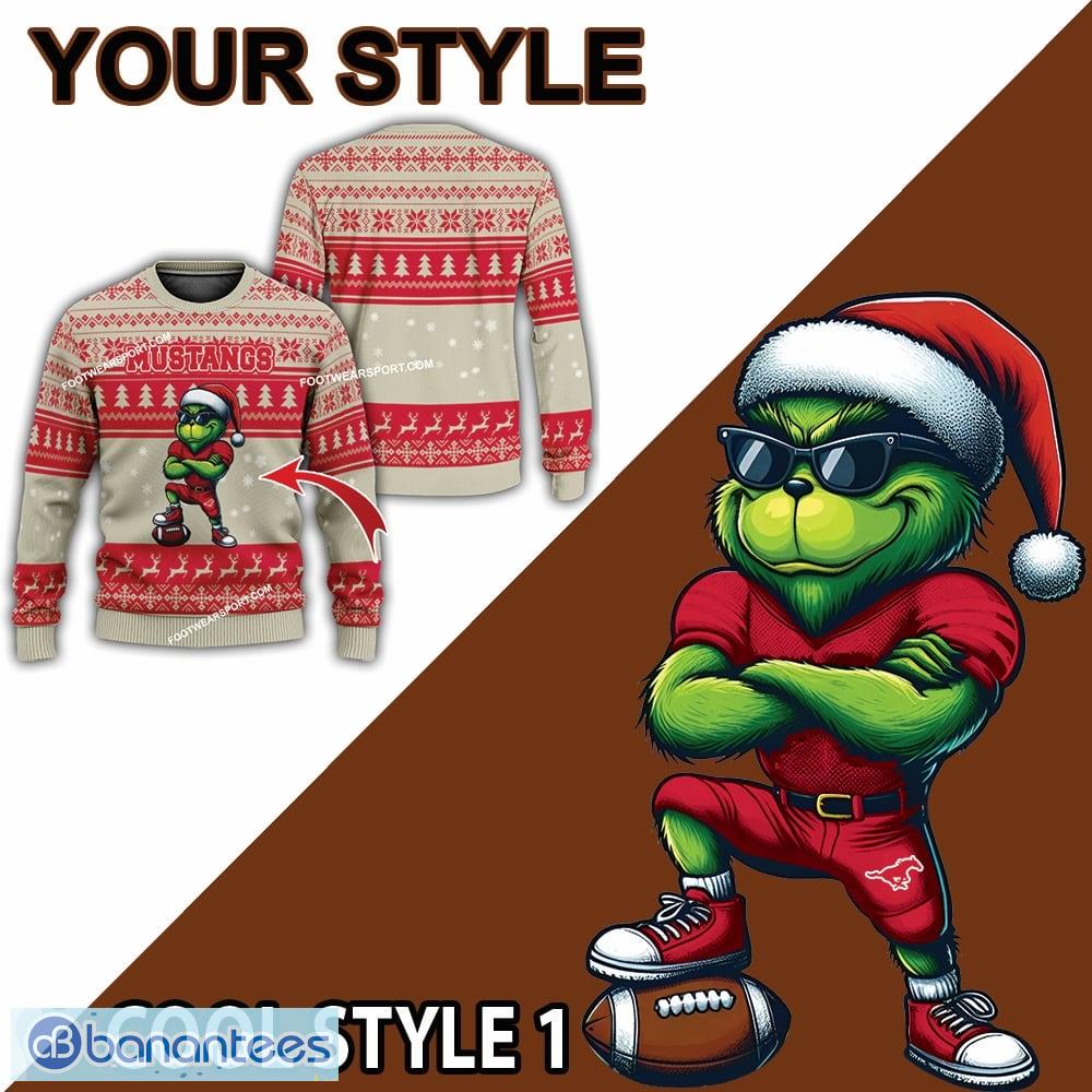 ncaa smu mustangs grinch style ugly christmas sweater gift for adult 1 image NCAA SMU Mustangs Grinch Style Ugly Christmas Sweater Gift For Adult - NCAA SMU Mustangs New Grinch Ugly Christmas Sweater Photo 2