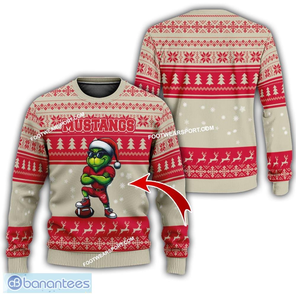 ncaa smu mustangs grinch style ugly christmas sweater gift for adult image NCAA SMU Mustangs Grinch Style Ugly Christmas Sweater Gift For Adult - NCAA SMU Mustangs New Grinch Ugly Christmas Sweater Photo 1