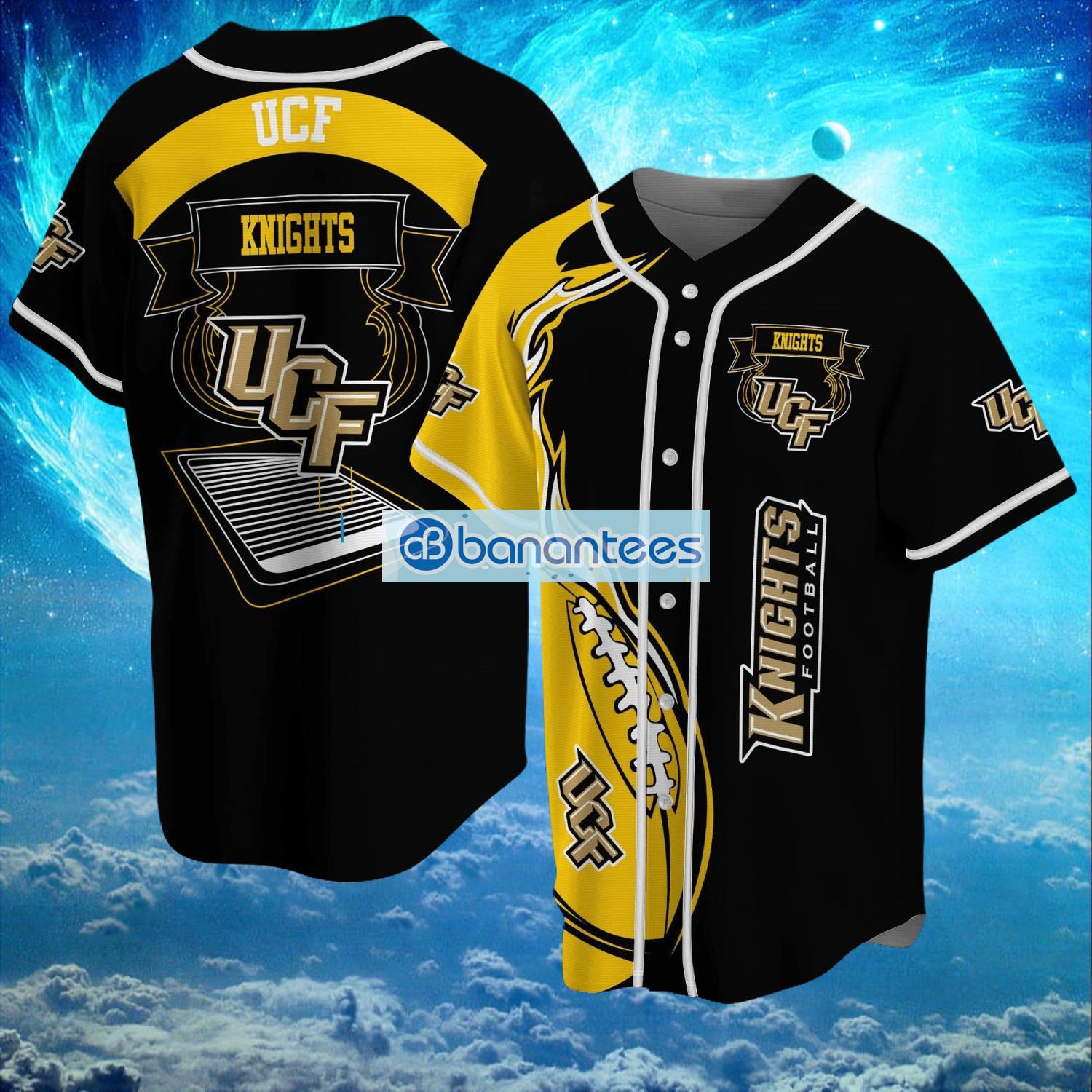 ncaa ucf knights logo design fire ball baseball jersey shirt full print image NCAA Ucf Knights Logo Design Fire Ball Baseball Jersey Shirt Full Print Product Photo 1