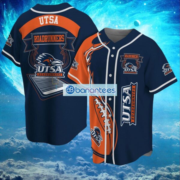 NCAA Utsa Roadrunners Logo Design Fire Ball Baseball Jersey Shirt Full Print Product Photo 1