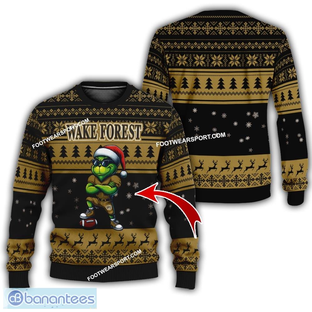 ncaa wake forest demon deacons new grinch ugly christmas sweater gift for men and women image NCAA Wake Forest Demon Deacons New Grinch Ugly Christmas Sweater Gift For Men And Women - NCAA Wake Forest Demon Deacons New Grinch Ugly Christmas Sweater Photo 1
