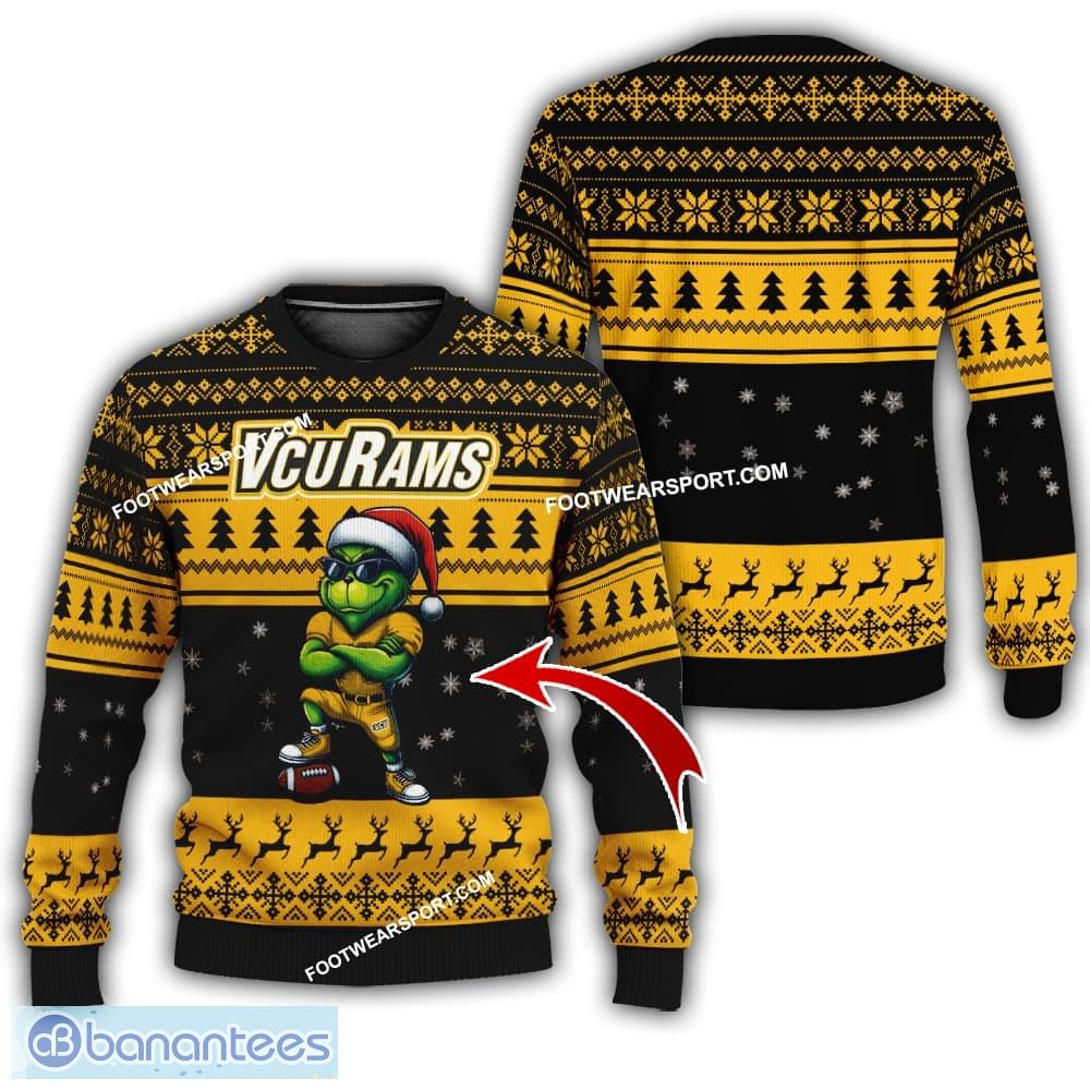 ncaa2 virginia commonwealth rams player grinch ugly xmas sweater gift holidays image NCAA2 Virginia Commonwealth Rams Player Grinch Ugly Xmas Sweater Gift Holidays - NCAA2 Virginia Commonwealth Rams New Grinch Ugly Christmas Sweater Photo 1