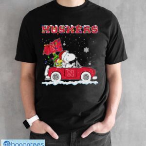 Nebraska Cornhuskers Snoopy And Woodstock Driving Car Cute Snoopy Limited Edition Shirt - Black Unisex T-Shirt