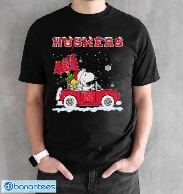 Nebraska Cornhuskers Snoopy And Woodstock Driving Car Cute Snoopy Limited Edition Shirt - Black Unisex T-Shirt