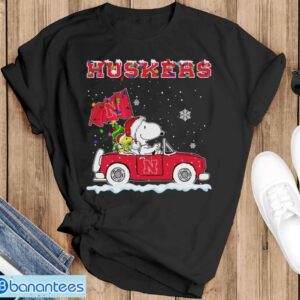 Nebraska Cornhuskers Snoopy And Woodstock Driving Car Cute Snoopy Limited Edition Shirt - Black T-Shirt