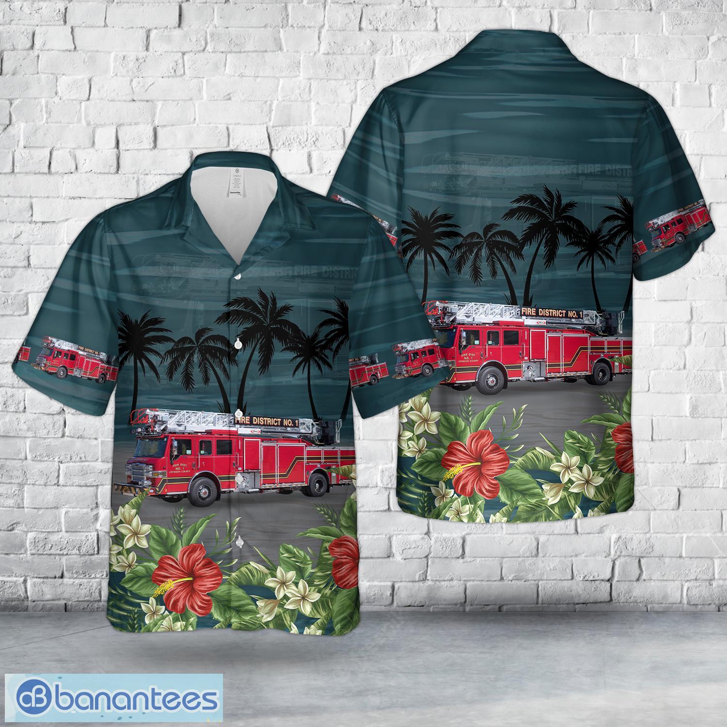 new century kansas johnson county fire district no1 3d hawaiian shirt beach team gift image New Century, Kansas, Johnson County Fire District No.1 3D Hawaiian Shirt Beach Team Gift Product Photo 1