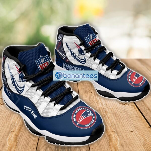 New England Patriots Air Jordan 11 Sneakers Custom Name Special Shoes For Fans Product Photo 3