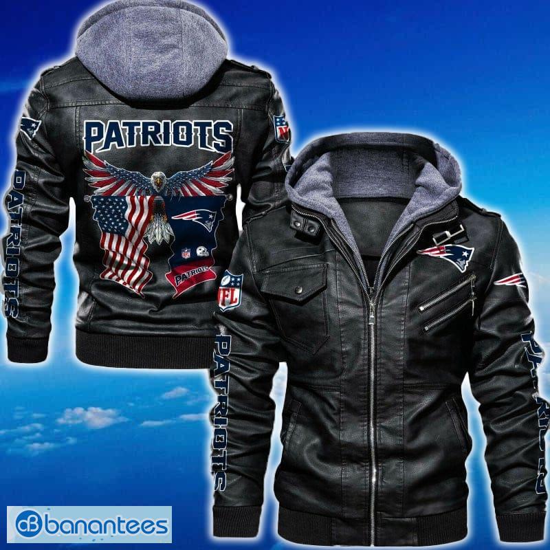 new england patriots nfl eagle 2d leather jacket black and brown color image New England Patriots NFL Eagle 2D Leather Jacket Black And Brown Color - New England Patriots NFL Eagle Leather Jacket_1