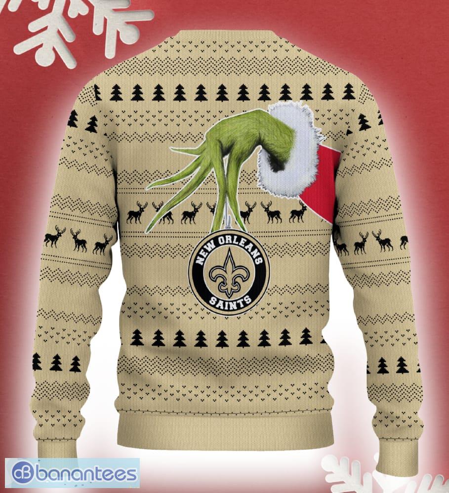 new orleans saints grinch driving funny 3d ugly christmas sweater for men women 1 image New Orleans Saints Grinch Driving Funny 3D Ugly Christmas Sweater For Men Women - New Orleans Saints Christmas Sweater Grinch Driving Photo 3
