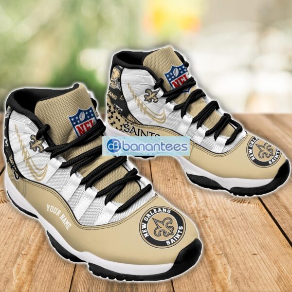 New OrleansSaints Air Jordan 11 Sneakers Custom Name Special Shoes For Fans Product Photo 3