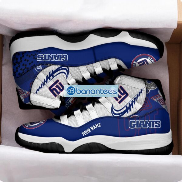 New York Giants Air Jordan 11 Sneakers Custom Name Special Shoes For Fans Product Photo 2