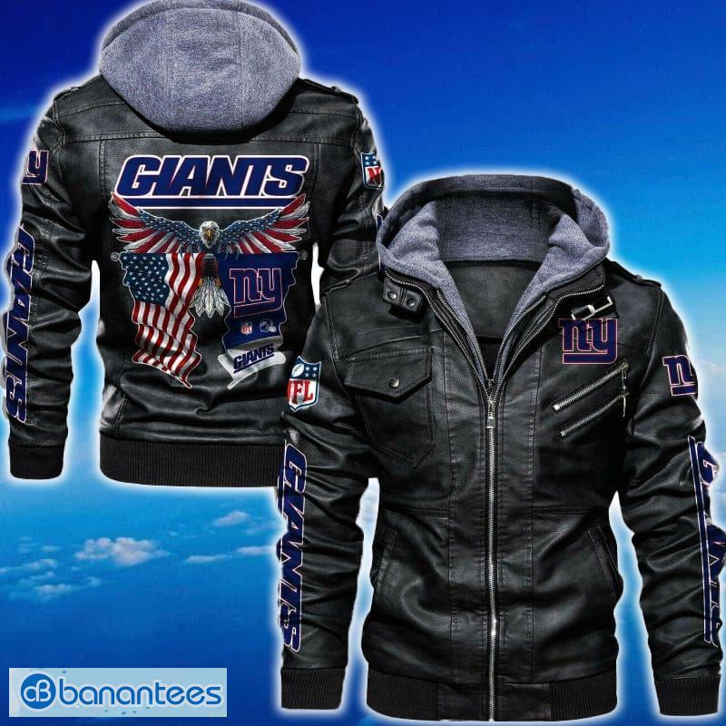 new york giants nfl eagle 2d leather jacket black and brown color image New York Giants NFL Eagle 2D Leather Jacket Black And Brown Color - New York Giants NFL Eagle Leather Jacket_1