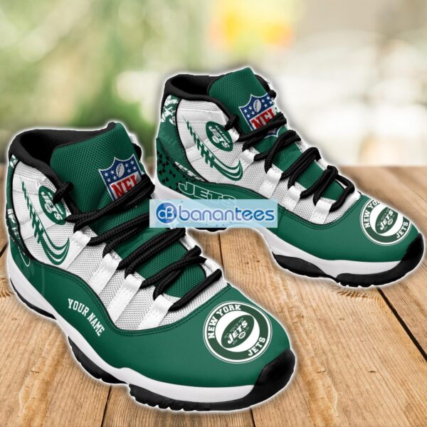 New York Jets Air Jordan 11 Sneakers Custom Name Special Shoes For Fans Product Photo 3