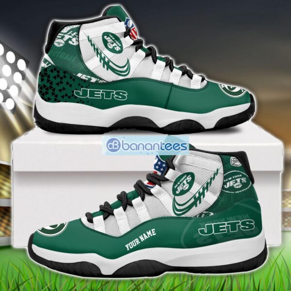 New York Jets Air Jordan 11 Sneakers Custom Name Special Shoes For Fans Product Photo 1