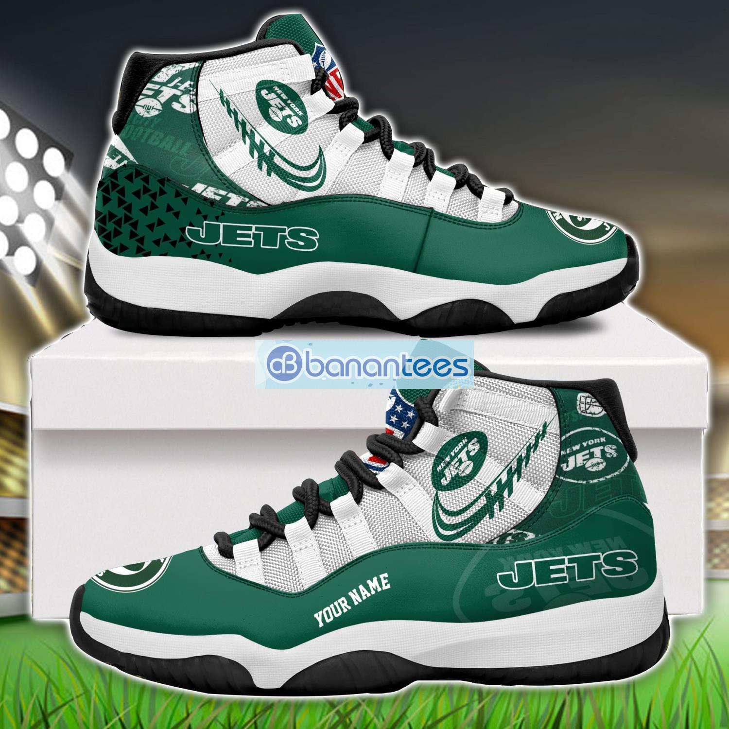 new york jets air jordan 11 sneakers custom name special shoes for fans image New York Jets Air Jordan 11 Sneakers Custom Name Special Shoes For Fans Product Photo 1