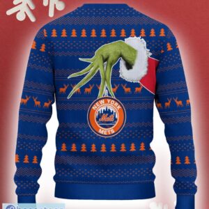 New York Mets Grinch Driving Funny 3D Ugly Christmas Sweater For Men Women - New York Mets Christmas Sweater Grinch Driving Photo 3