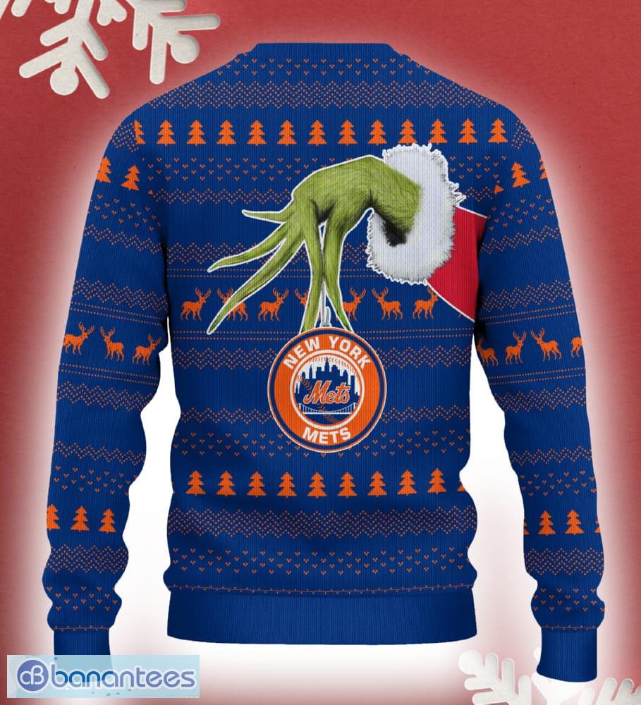 new york mets grinch driving funny 3d ugly christmas sweater for men women 1 image New York Mets Grinch Driving Funny 3D Ugly Christmas Sweater For Men Women - New York Mets Christmas Sweater Grinch Driving Photo 3