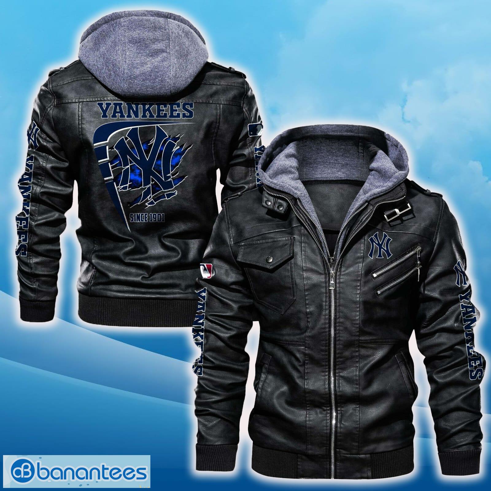 new york yankees leather jacket black and brown color for men and women gift fans all over print gift fans image New York Yankees Leather Jacket Black And Brown Color For Men And Women Gift Fans All OVer Print Gift Fans - New York Yankees Leather Jacket_1