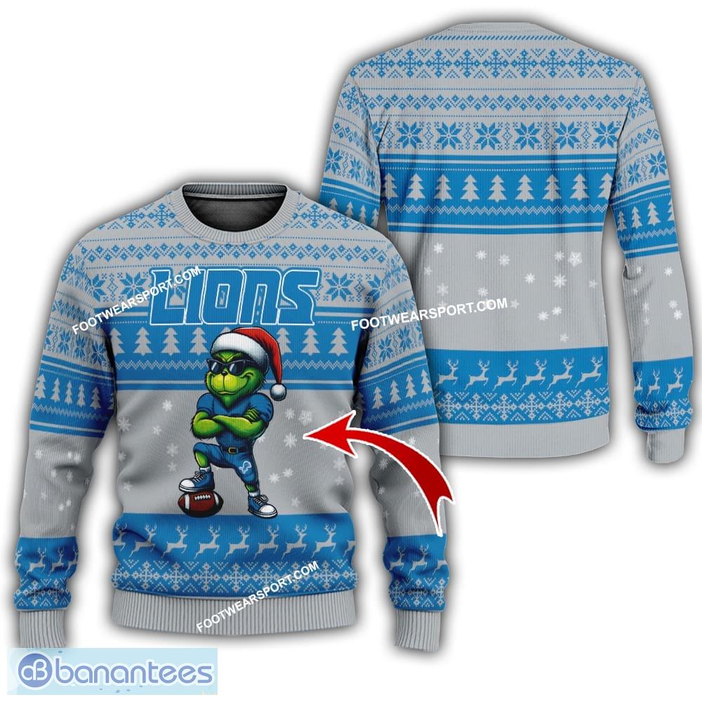 nfl detroit lions grinch style ugly christmas 3d sweater gift for adult image NFL Detroit Lions Grinch Style Ugly Christmas 3D Sweater Gift For Adult - NFL Detroit Lions New Grinch Ugly Christmas Sweater Photo 1