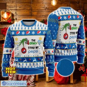 Grinch Stole Pepsi AOP Ugly Christmas Sweater Christmas Gift Gift For Family Product Photo 1
