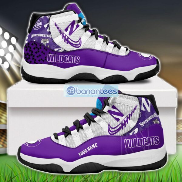 Northwestern Wildcats Air Jordan 11 Sneakers Custom Name Special Shoes For Fans Product Photo 1