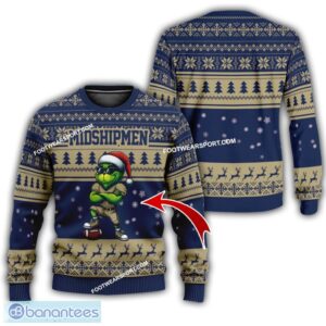 NCAA Navy Midshipmen New Grinch Ugly Christmas Sweater Gift For Men And Women - NCAA Navy Midshipmen New Grinch Ugly Christmas Sweater Photo 1